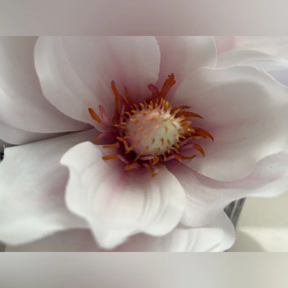 Elegant White & Pink Floral Arrangement Glass Mirror Vase, beautifying any space